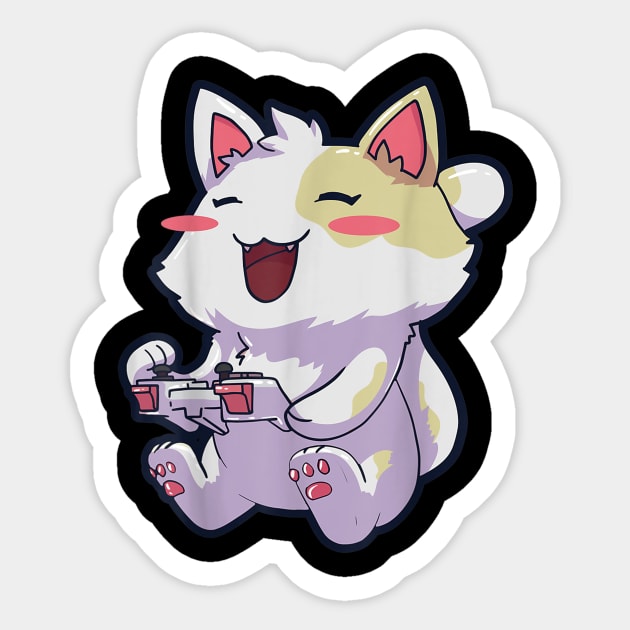 Anime Gamer Gaming Video Games Cat Sticker by sousougaricas